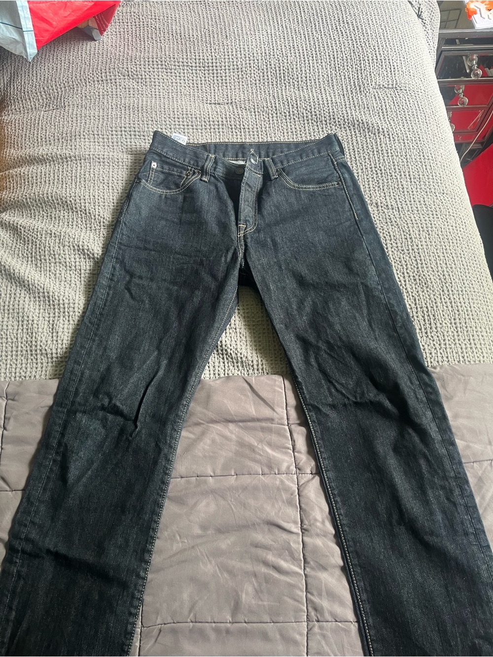 Levis 501 Dark Denim Straight-Leg Jeans
